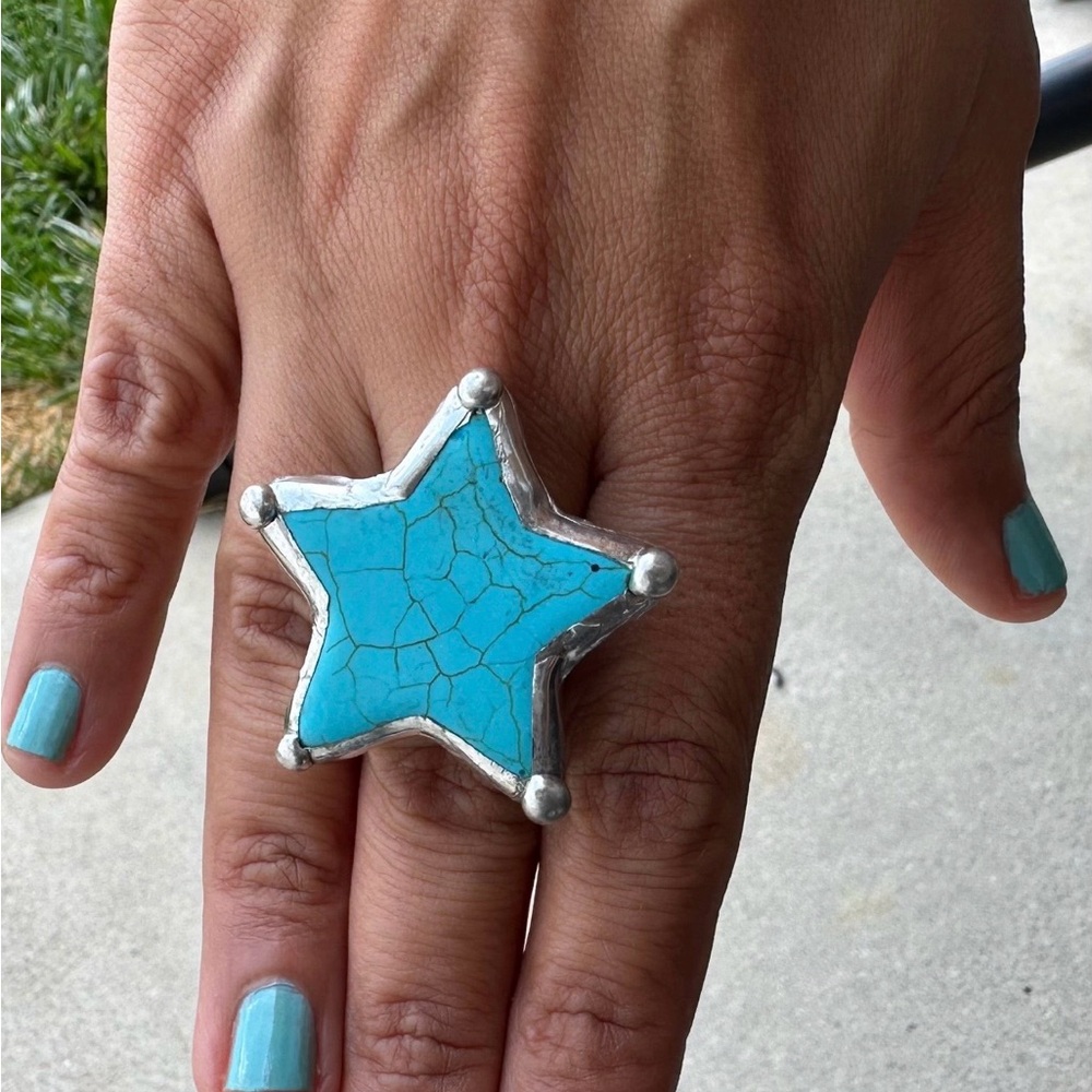 Turquoise Star Statement Ring